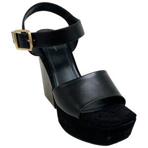 Celine Black Leather / Suede Platform Sandals